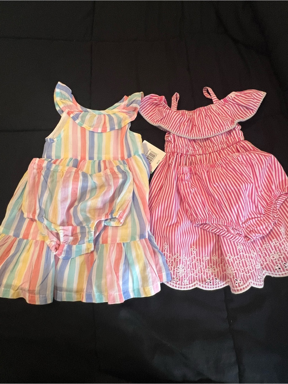 Bundle (2) Toddler Girls Striped Sundresses, Both with Matching Panties - Picture 2 of 16